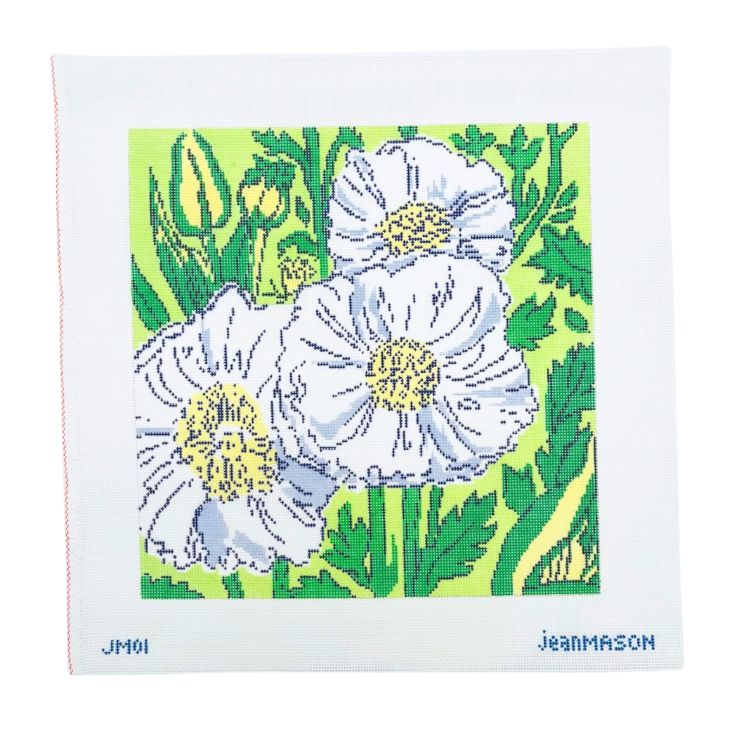 Queen Wilheminas Poppies Needlepoint Canvas