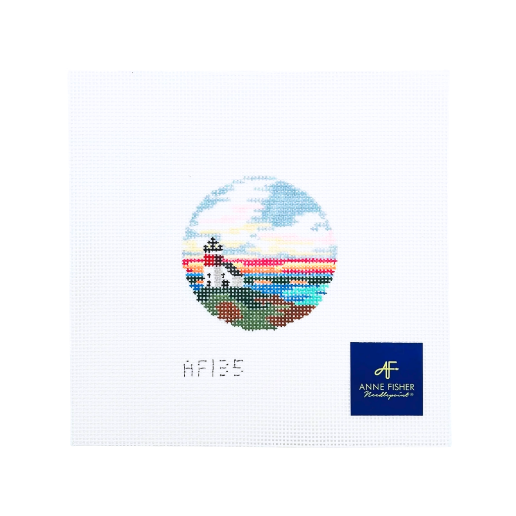 Lighthouse Round Insert Needlepoint Canvas