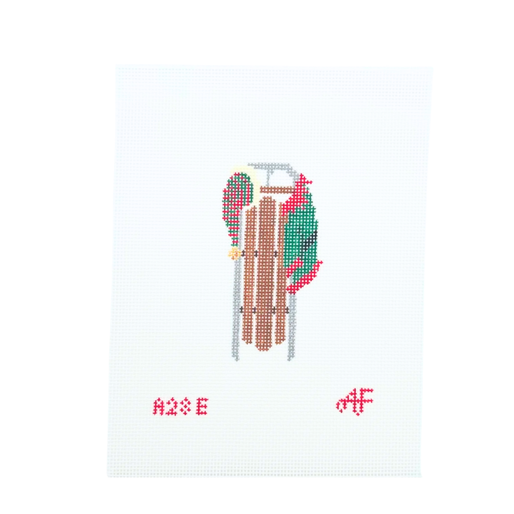 Elf Sled Needlepoint Canvas