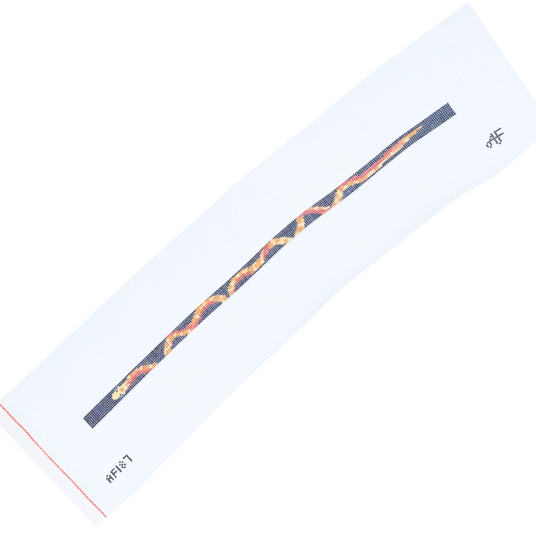 Orange and Blue Wrap Bracelet 18 mesh Needlepoint Canvas