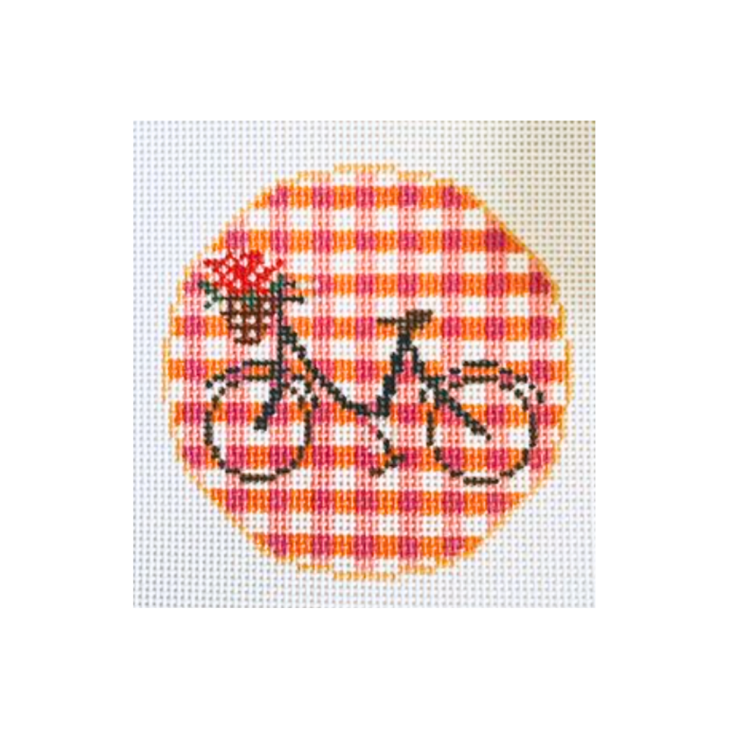 Gingham Bike Insert 13 mesh Needlepoint Canvas