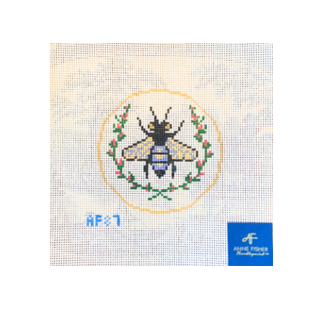 Navy Bee Insert 13 mesh Needlepoint Canvas