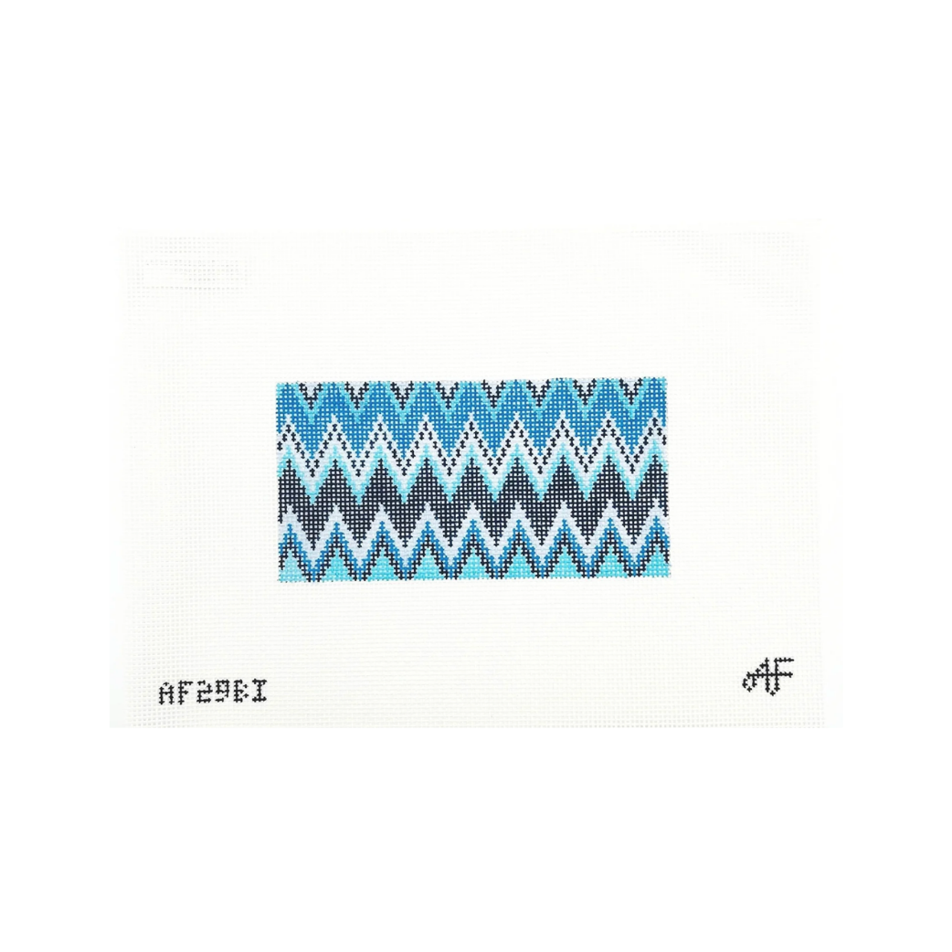 Blue ZigZag Insert Needlepoint Canvas