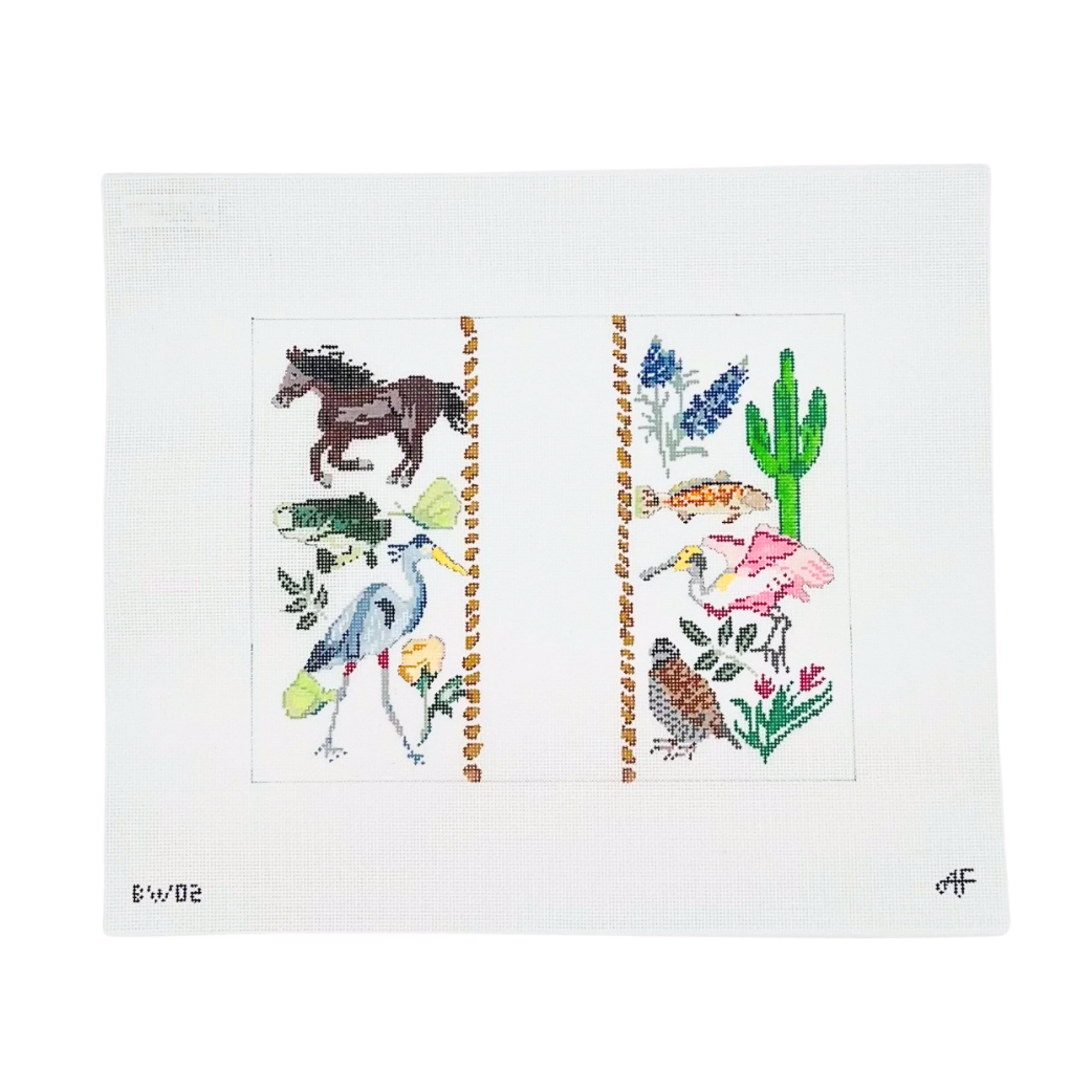 Texas Wildlife 18 Mesh Needlepoint Canvas