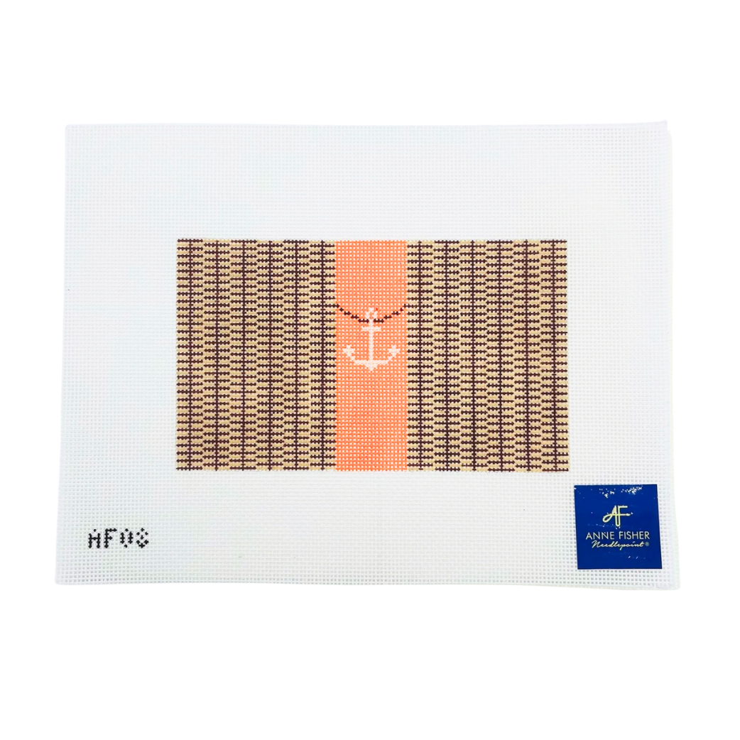 Nantucket Clutch with Anchor 14 mesh Needlepoint Canvas