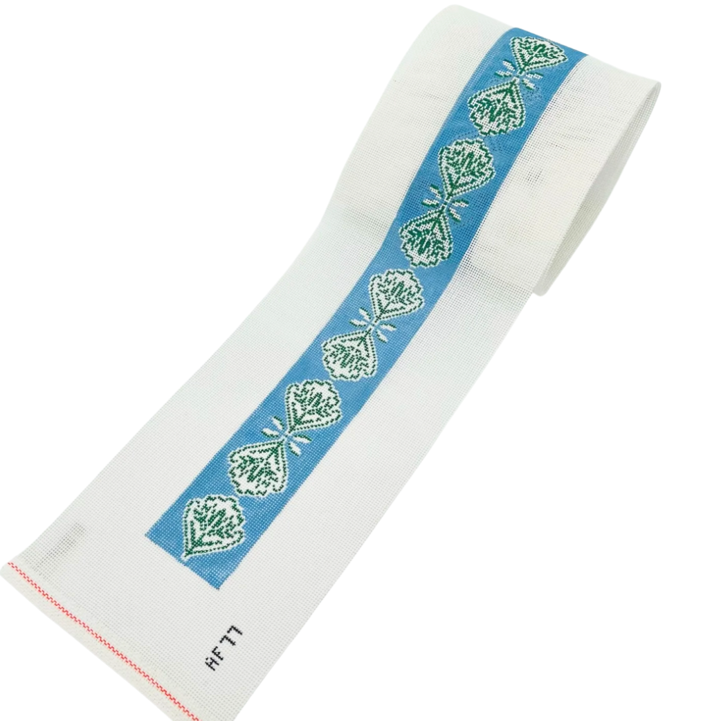 Green Floral Crossbody Strap 14 mesh Needlepoint Canvas