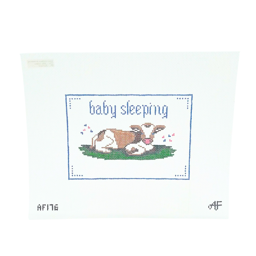 Baby Sleeping Cow Needlepoint Canvas