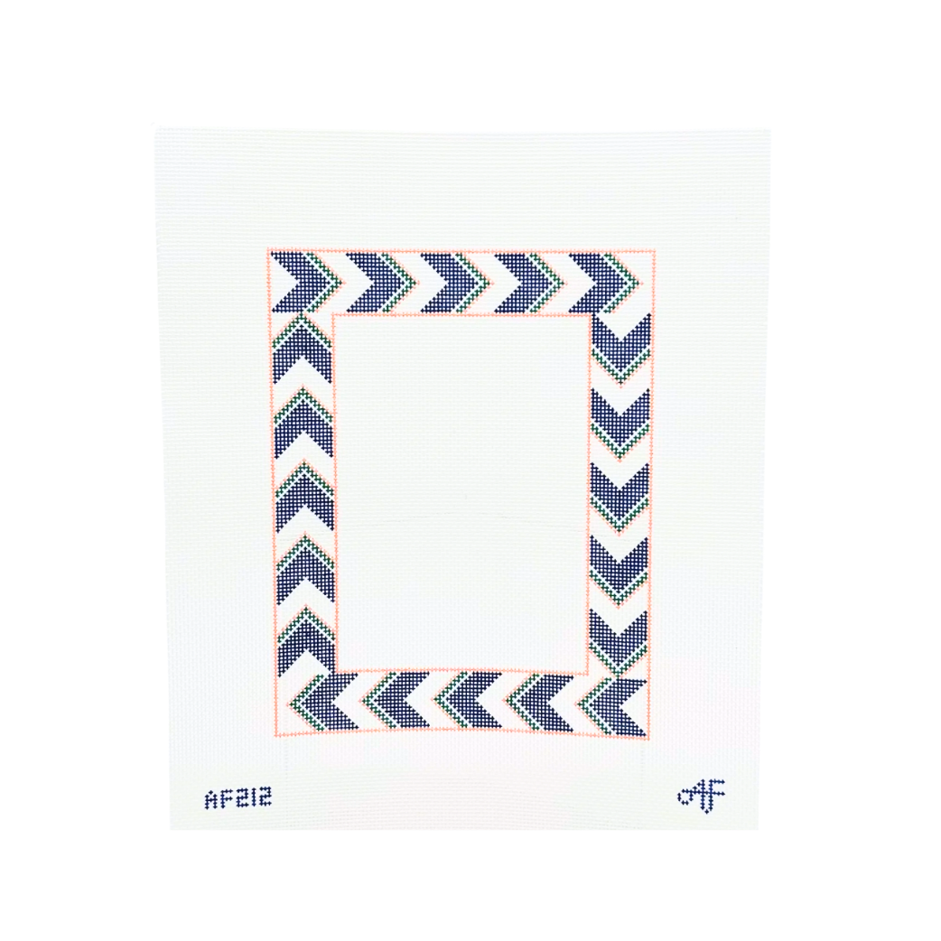 Chevron Frame 13 mesh Needlepoint Canvas