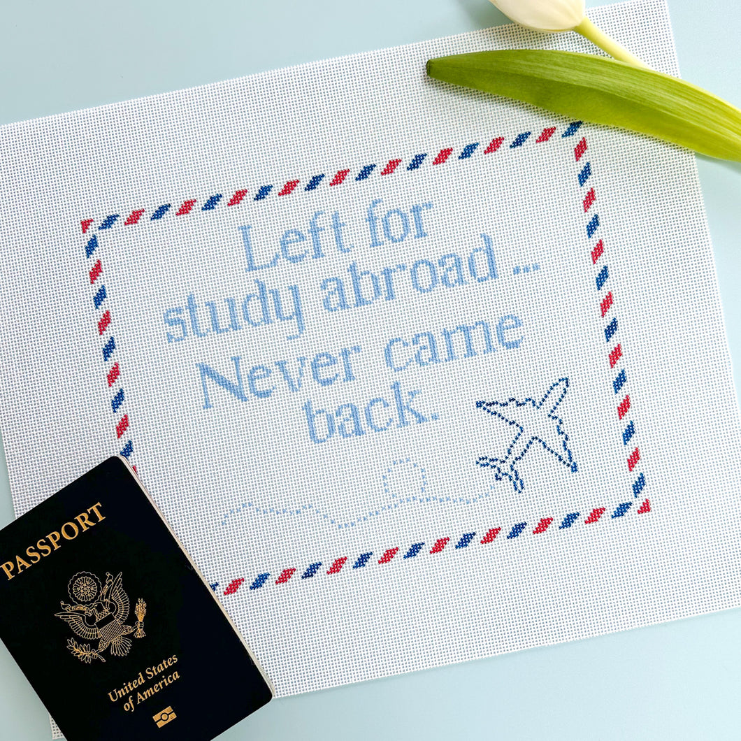 Left for Study Abroad Needlepoint Canvas
