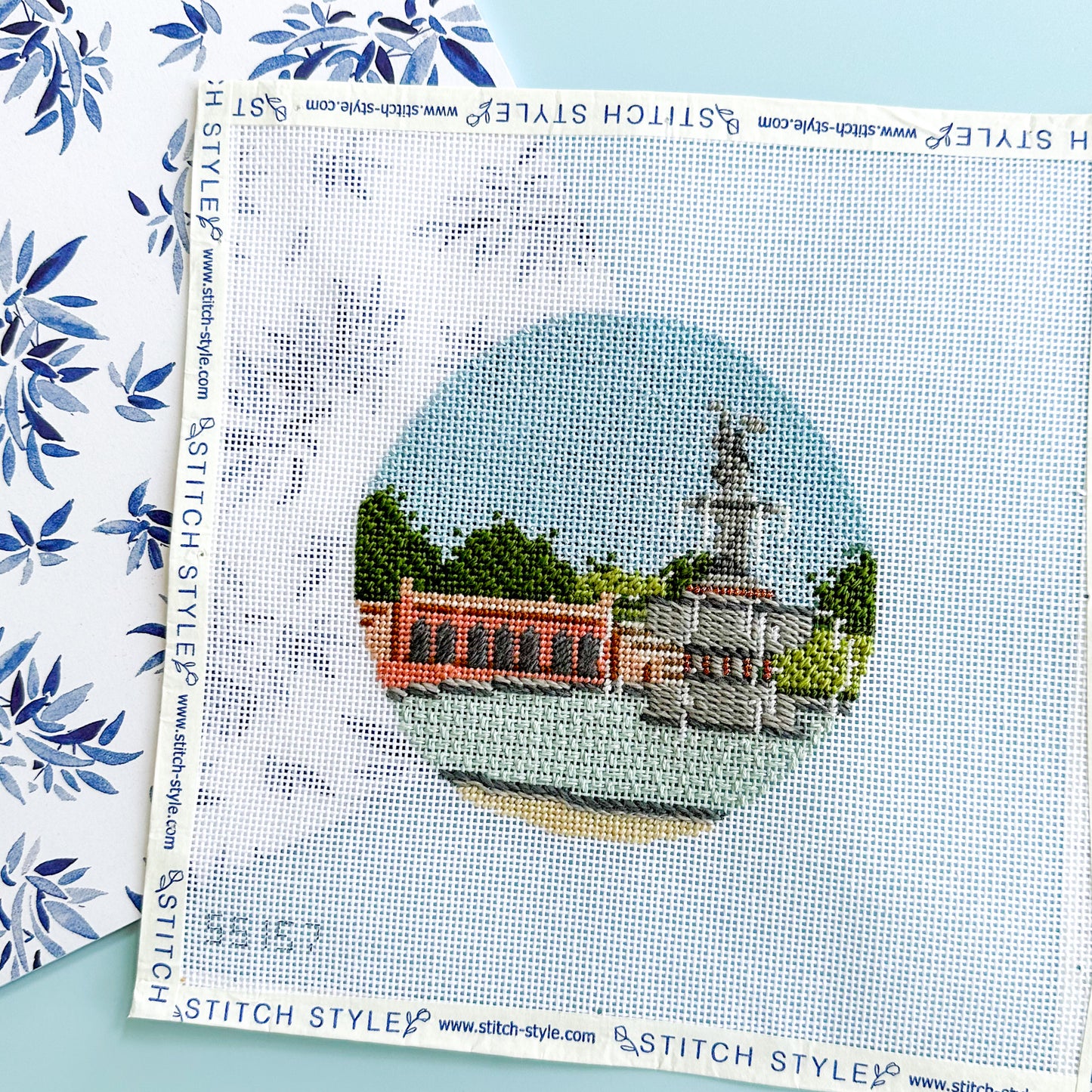 Bethesda Fountain Needlepoint Canvas
