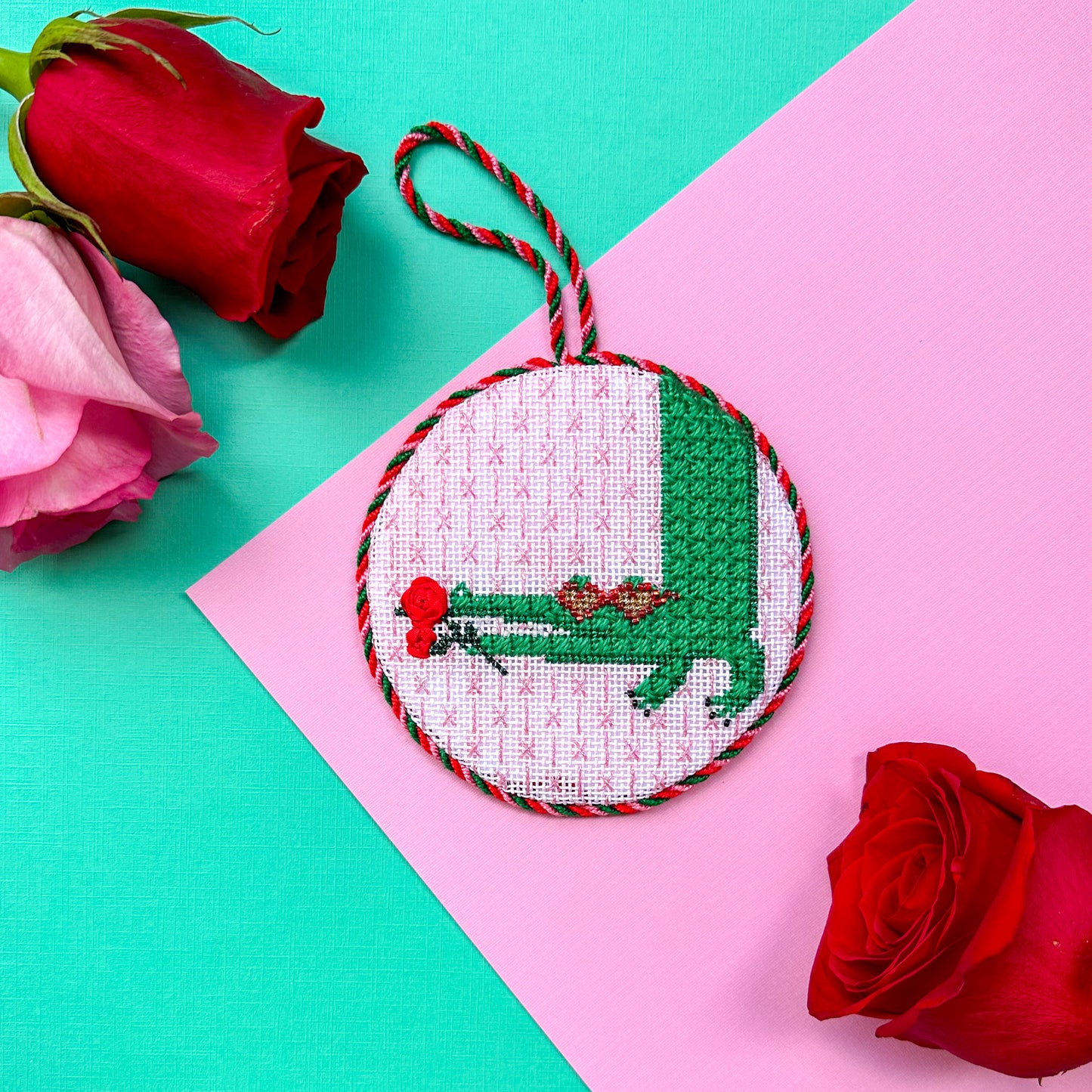 Valentine's Gator Needlepoint Canvas