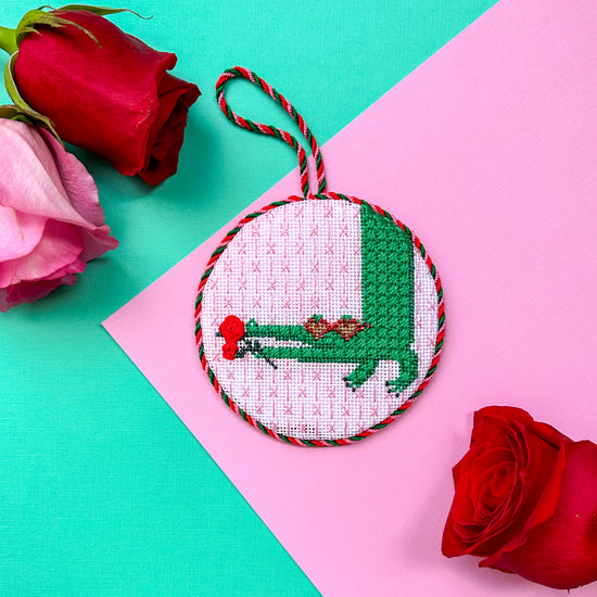Valentine's Gator Needlepoint Canvas