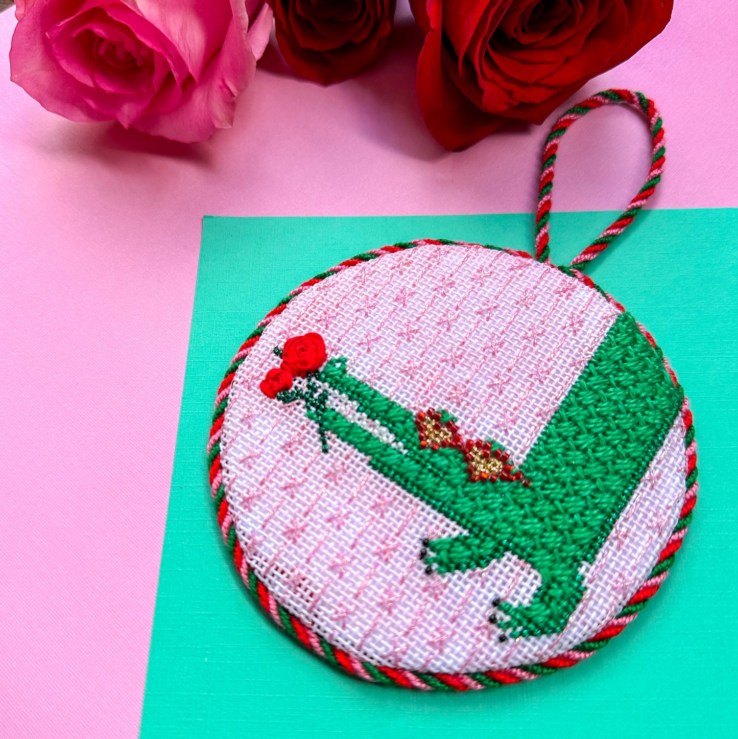 Valentine's Gator Needlepoint Canvas