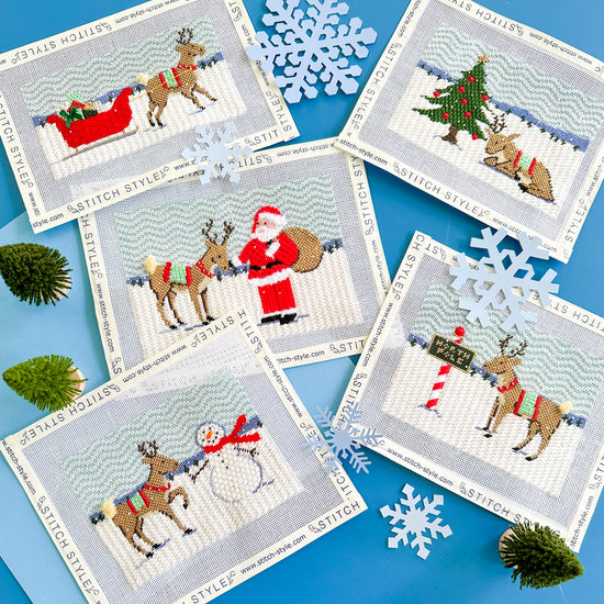 Reindeer Games Series Needlepoint Canvas