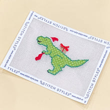 Load image into Gallery viewer, Christmas Dinosaur Needlepoint Canvases
