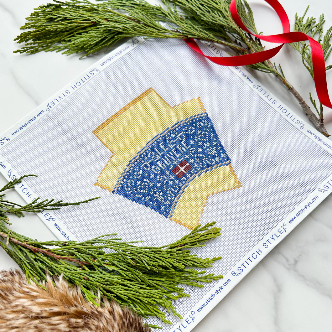 3D Wedge of Gruyere Needlepoint Canvas