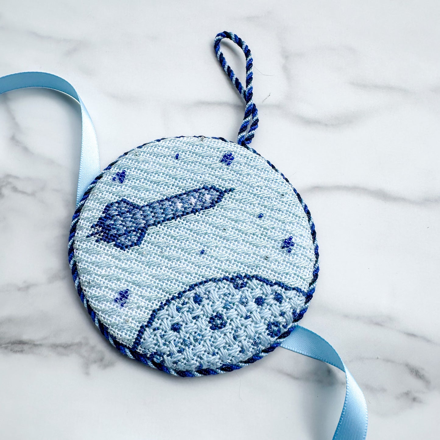 Outer Space Round Needlepoint Canvas