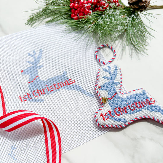 First Christmas Reindeer Needlepoint Canvases