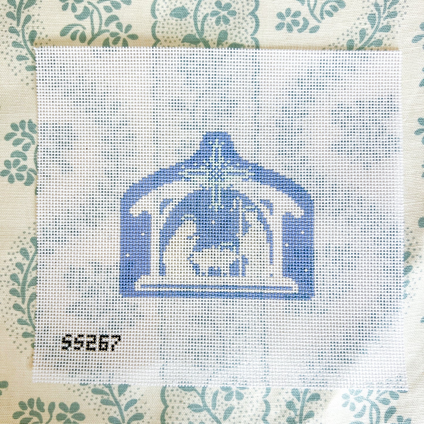 Blue and White Nativity Needlepoint Canvas