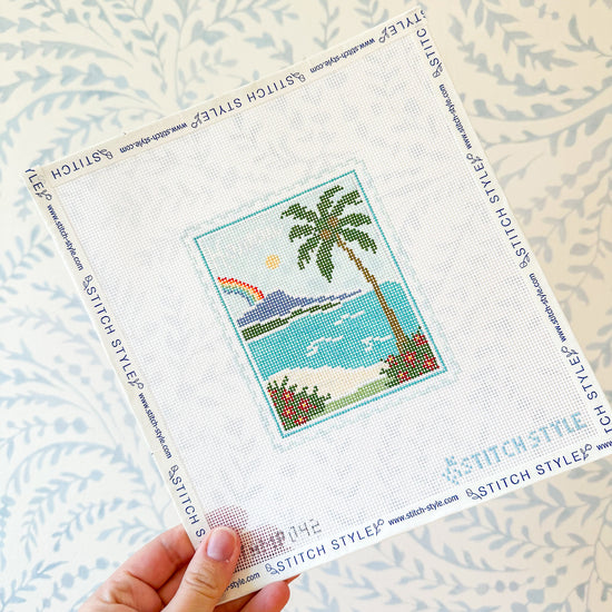 Hawaii 18 Mesh Travel Stamp Needlepoint Canvas