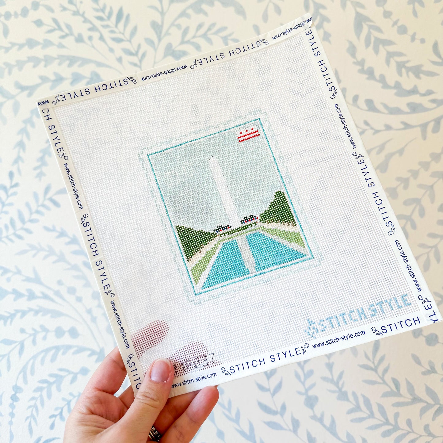 Washington DC 18 Mesh Travel Stamp Needlepoint Canvas