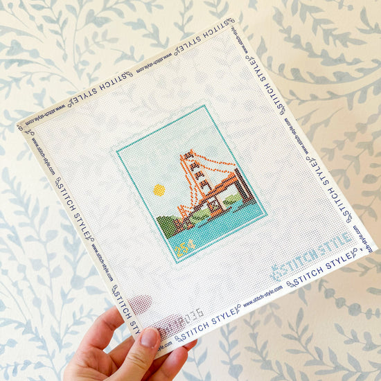 San Francisco 18 Mesh Travel Stamp Needlepoint Canvas