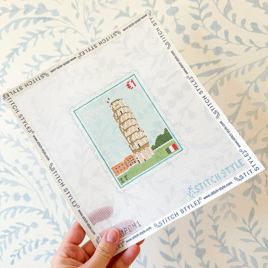 Pisa 18 Mesh Travel Stamp Needlepoint Canvas