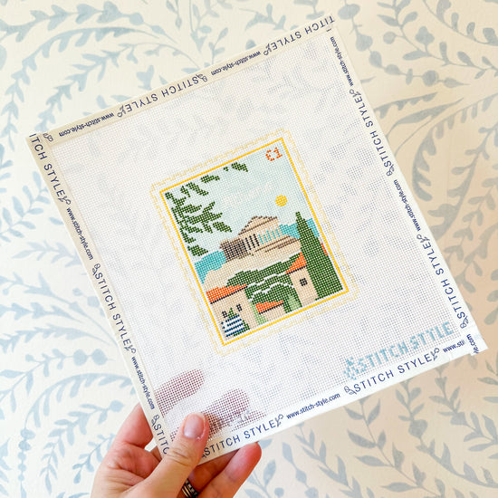 Athens 18 Mesh Travel Stamp Needlepoint Canvas