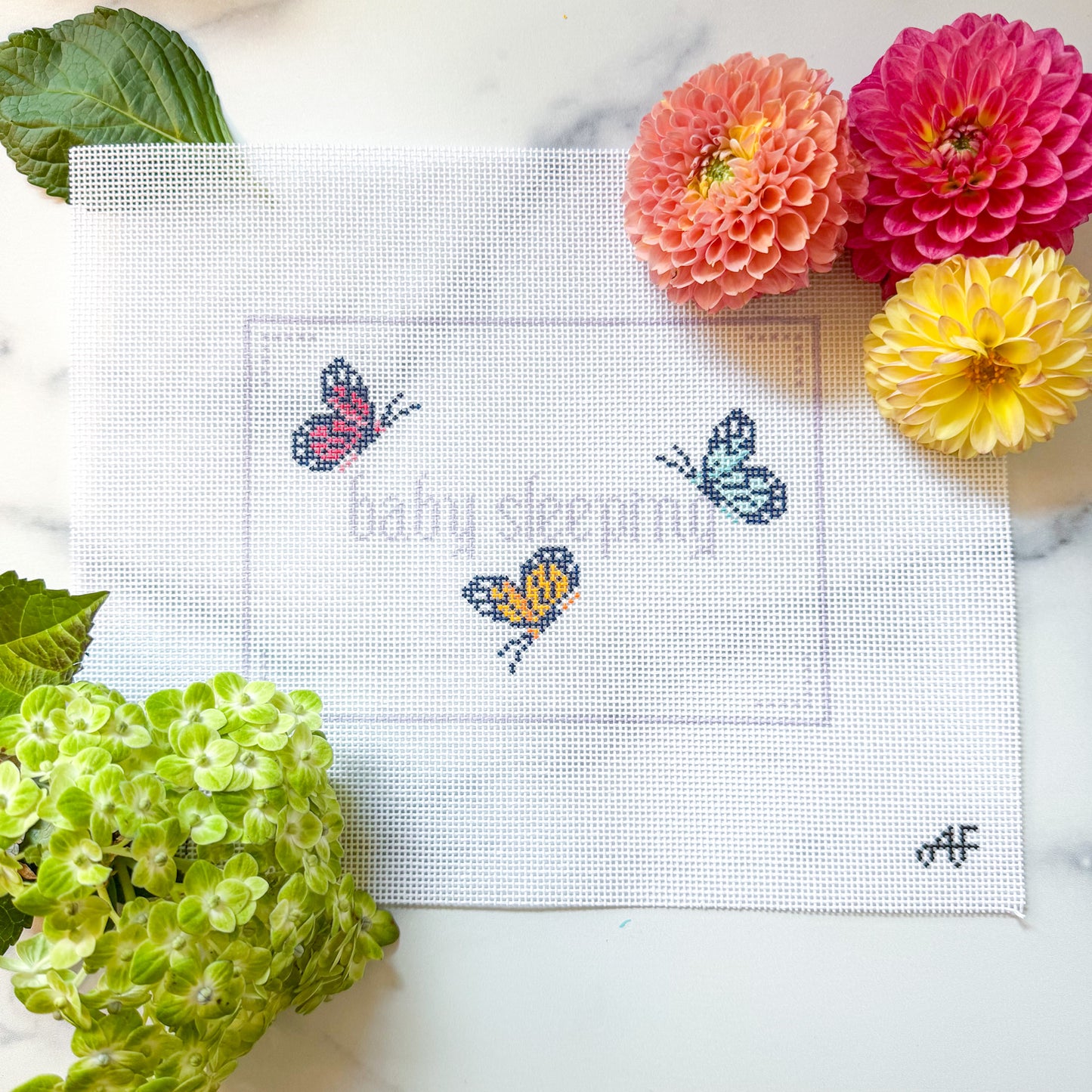 Baby Sleeping Butterfly Sign 14 mesh Needlepoint Canvas