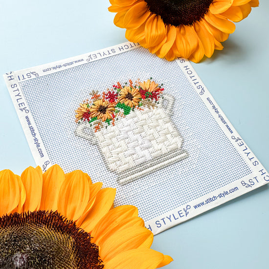 Autumn Floral Arrangement Needlepoint Canvas