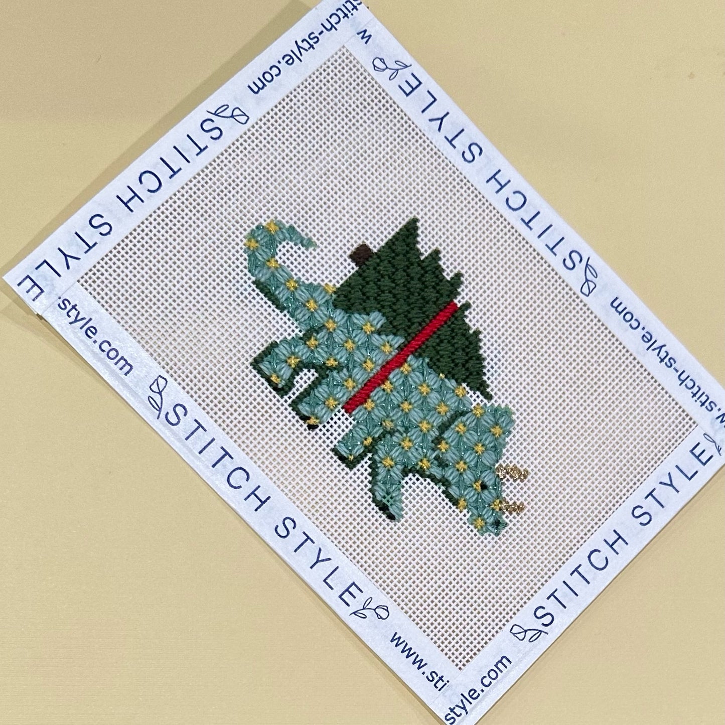 Christmas Dinosaur Needlepoint Canvases