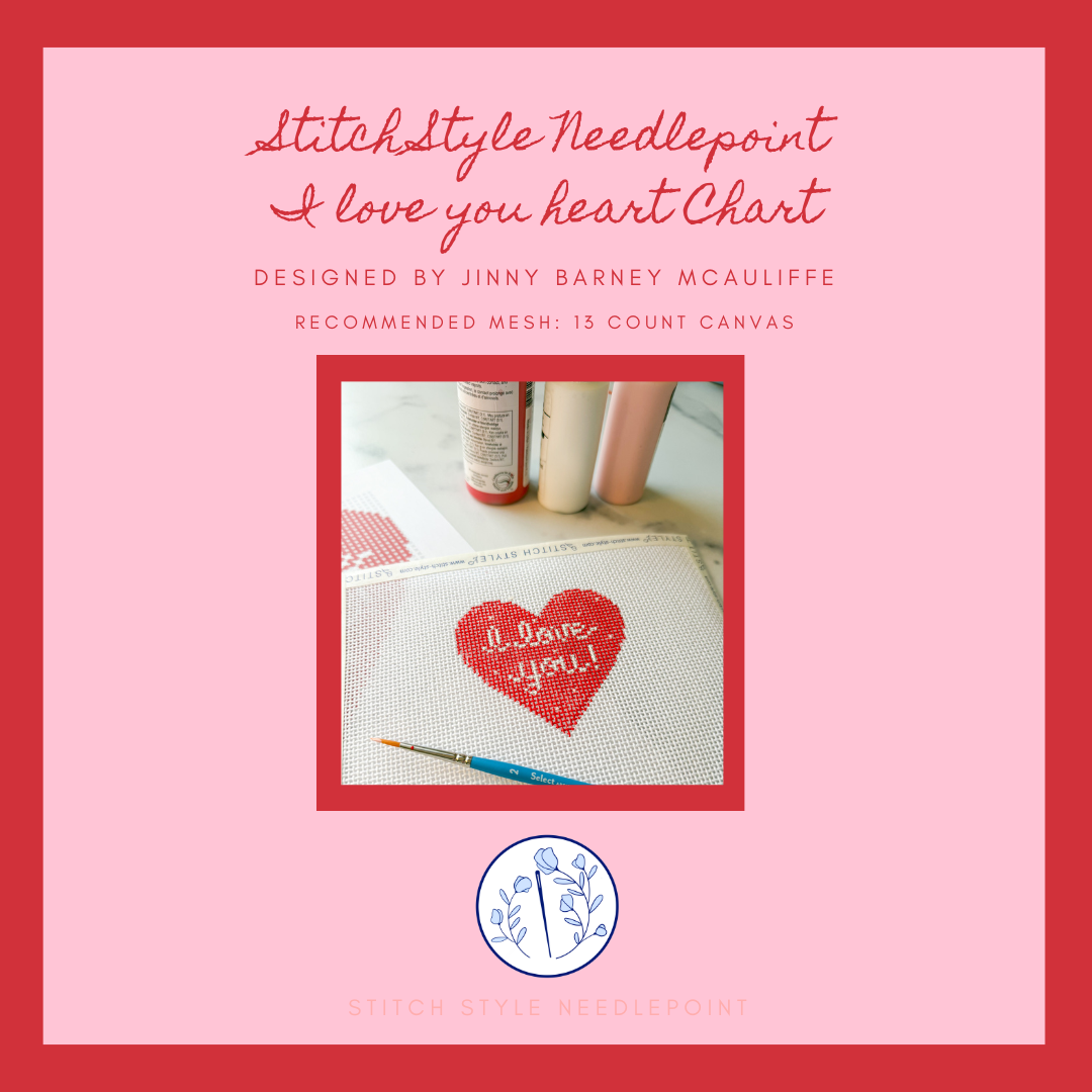 I love you Heart Needlepoint Chart