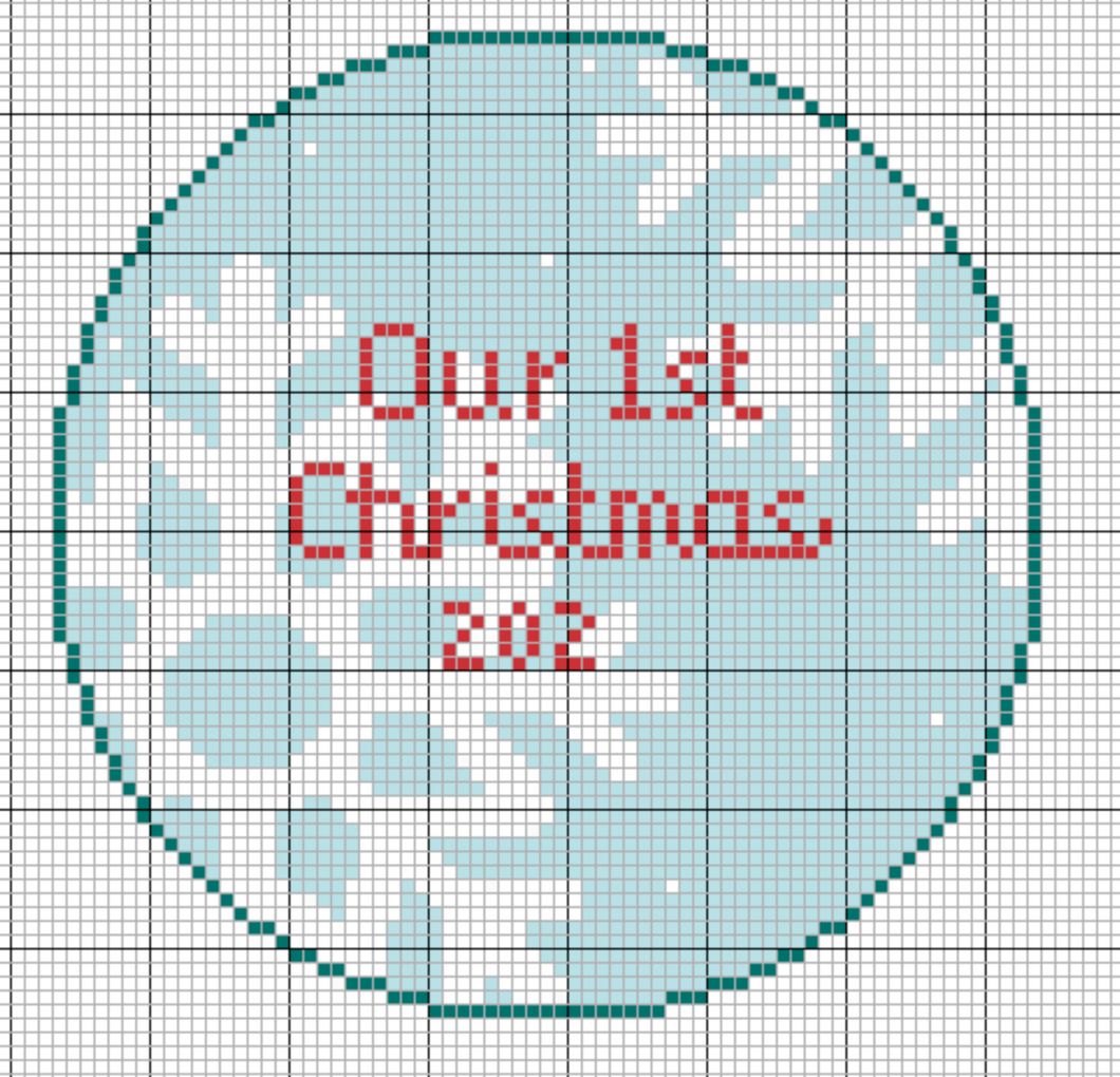 Our First Christmas Snowflake Needlepoint Ornament
