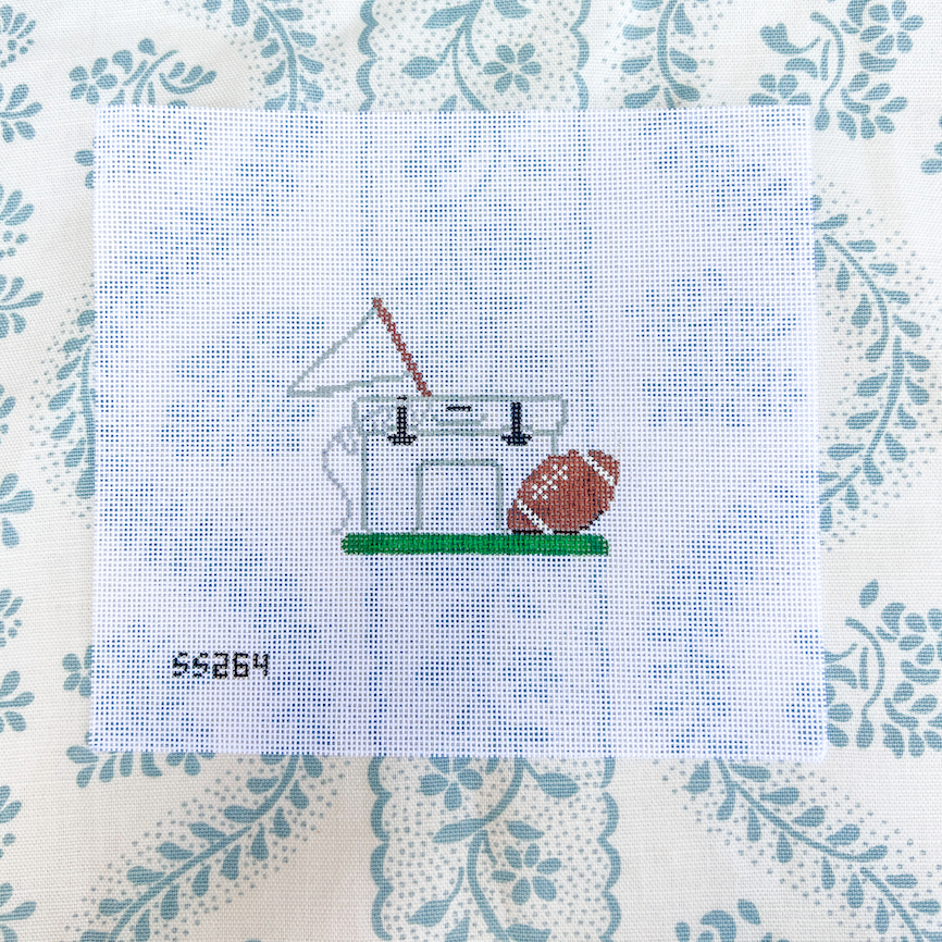 Tailgating Cooler with Football Needlepoint Canvas