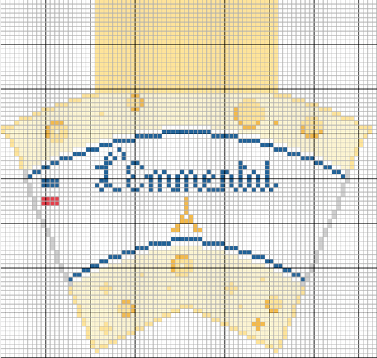 3D Emmental Cheese Wedge 18 Mesh Needlepoint Canvas