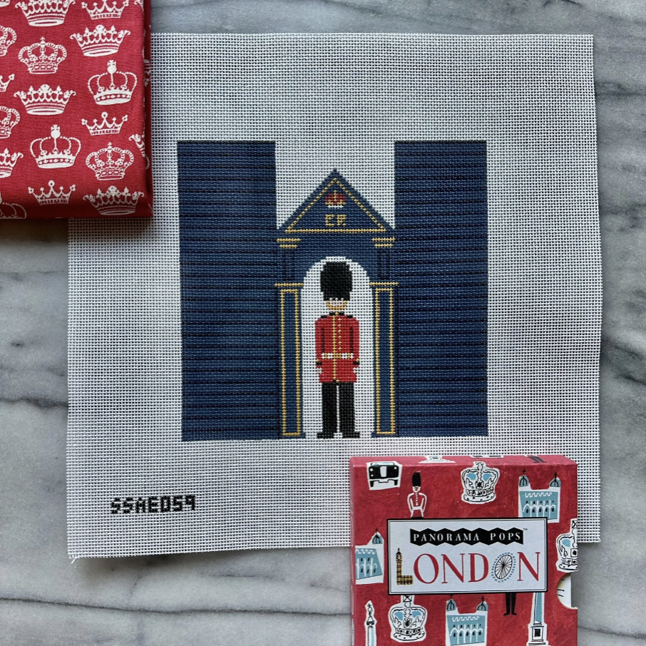 3D London Guard Sentry Box 18 Mesh Needlepoint Canvas