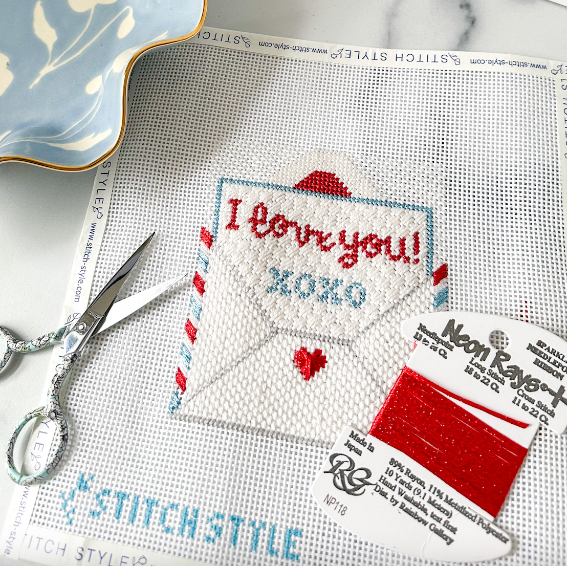 I love you Valentine Needlepoint Canvases
