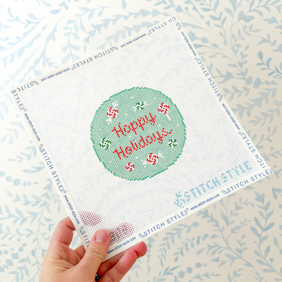 Happy Holidays 13 Mesh Needlepoint Canvas