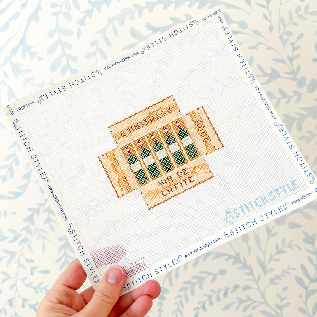 3D Wine Crate 18 Mesh Needlepoint Canvas