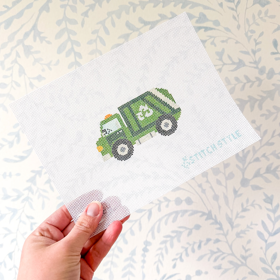 Garbage Truck 18 Mesh Needlepoint Canvas