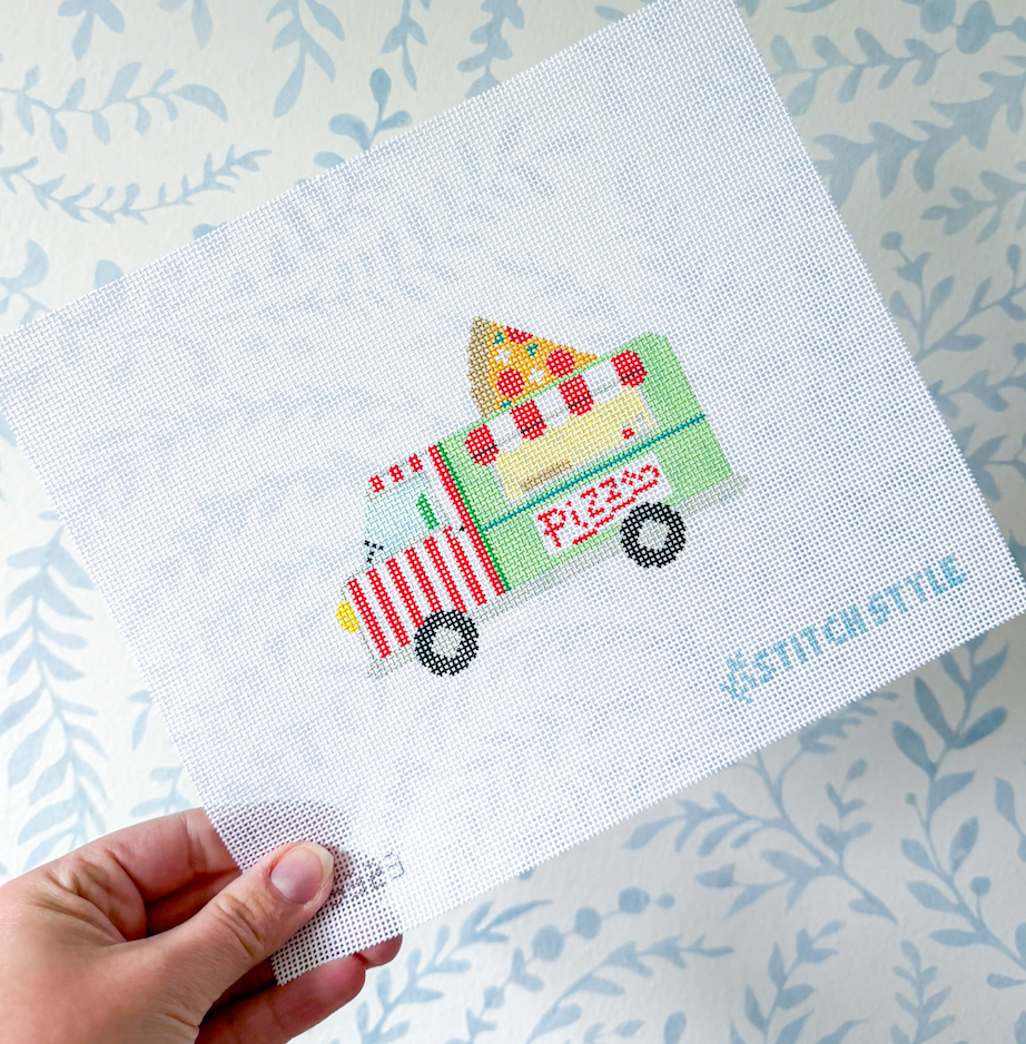 Pizza Truck 18 Mesh Needlepoint Canvas