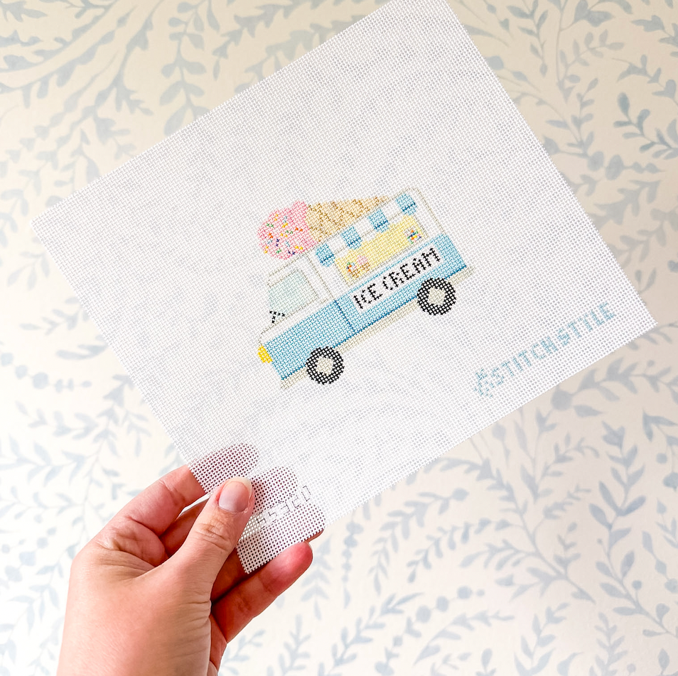 Ice Cream Truck 18 Mesh Needlepoint Canvas