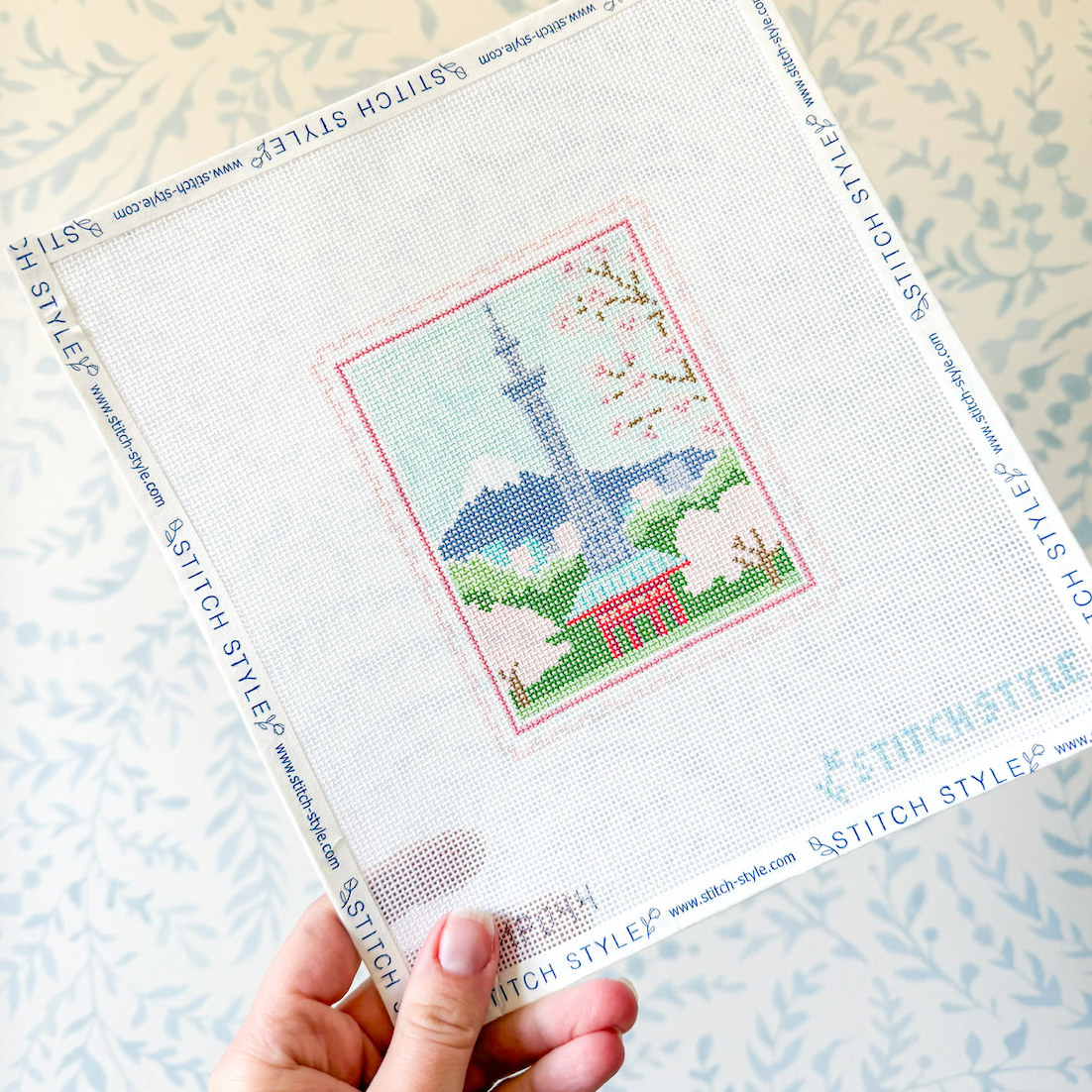 Tokyo 18 Mesh Travel Stamp Needlepoint Canvas