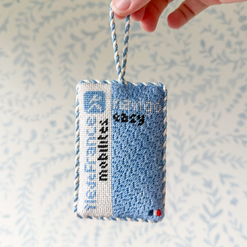 Paris Metro Pass 18 mesh Needlepoint Canvas