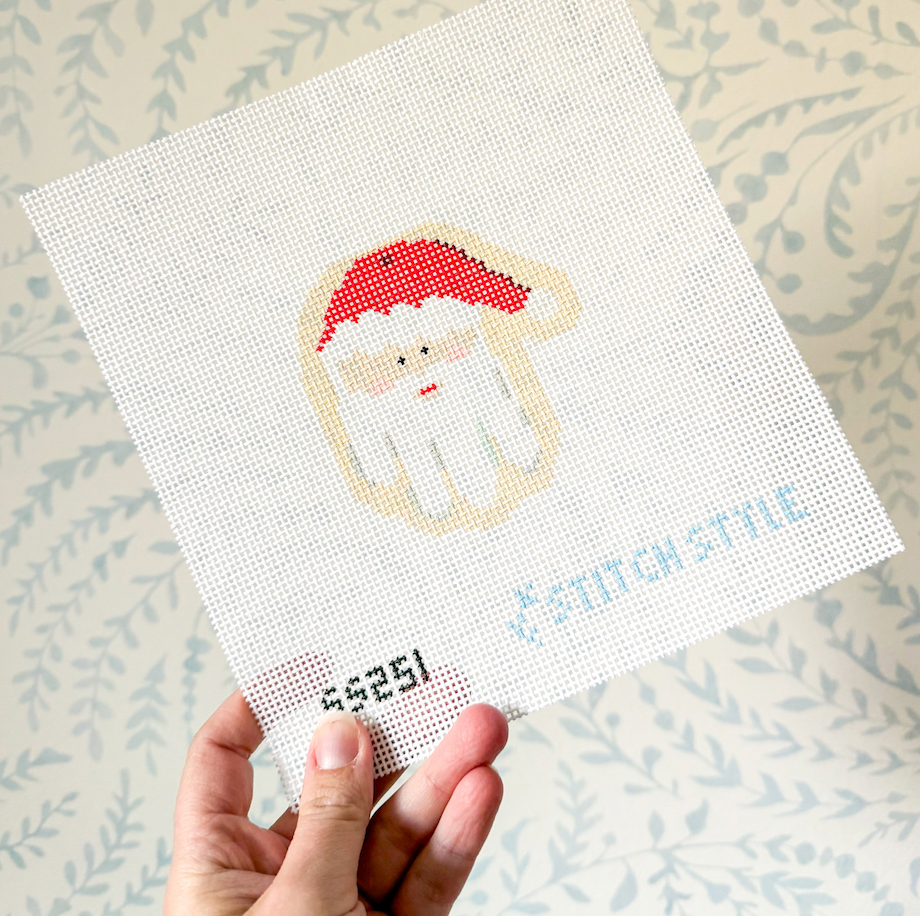 Santa Handprint 13 mesh Needlepoint Canvas