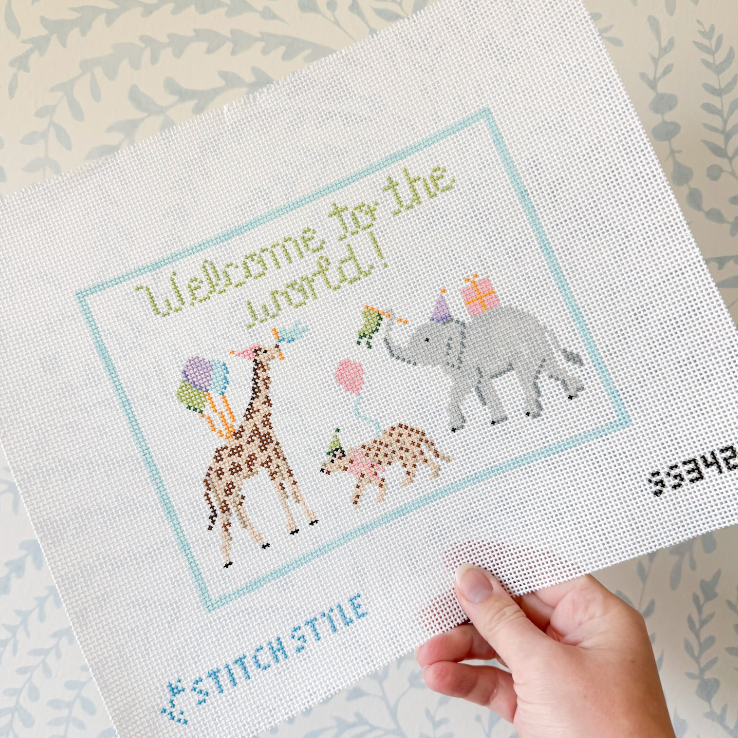 Baby animal parade 13 mesh Needlepoint Canvas