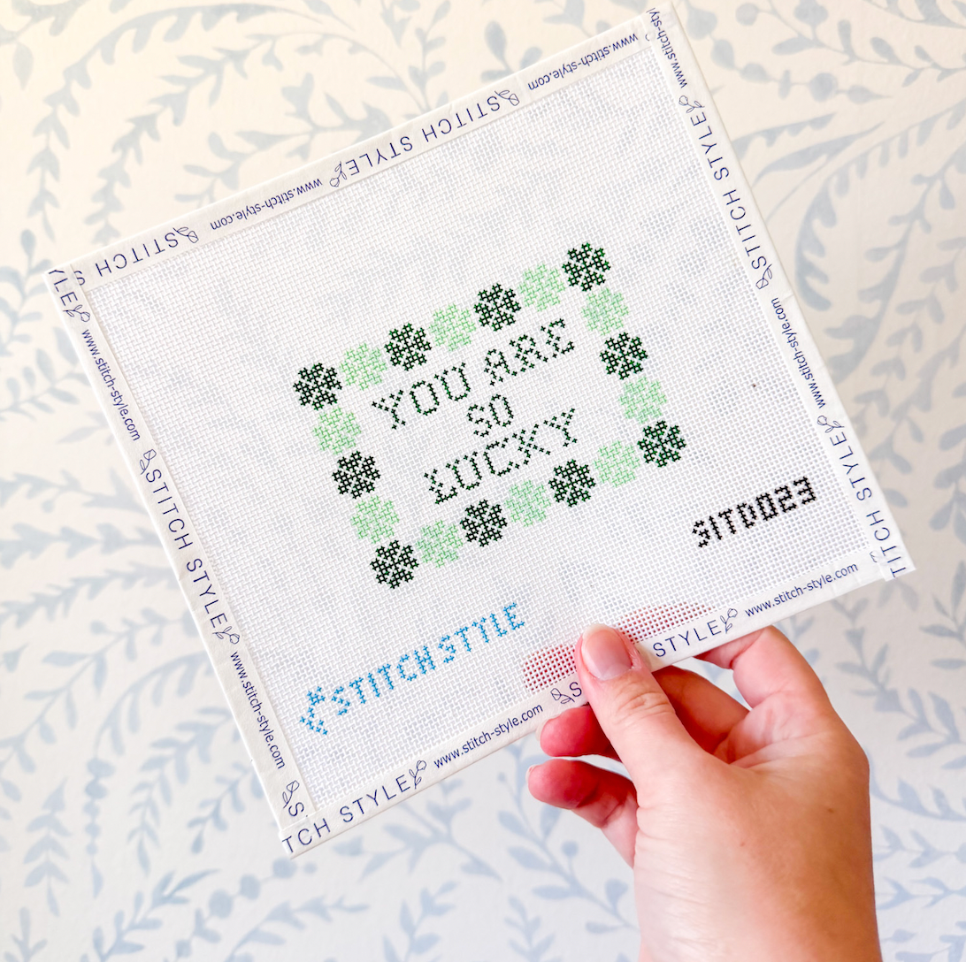 You are so lucky 18 mesh Needlepoint Canvas