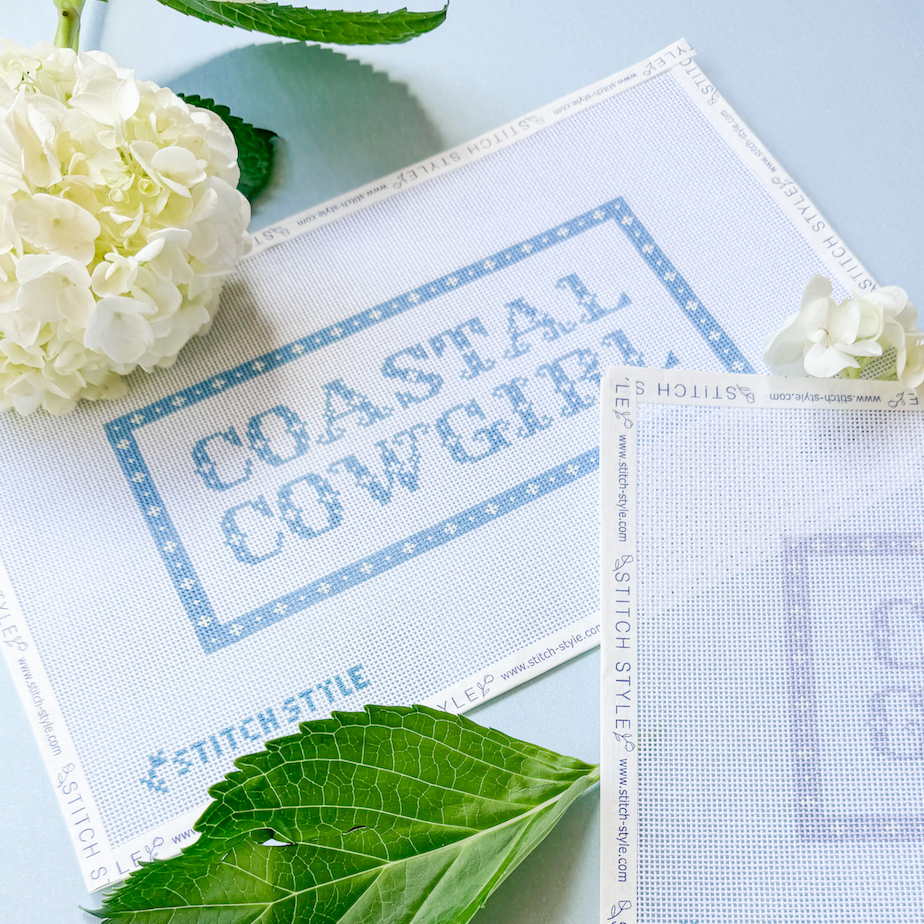 Coastal Cowgirl 18 mesh Needlepoint Canvas