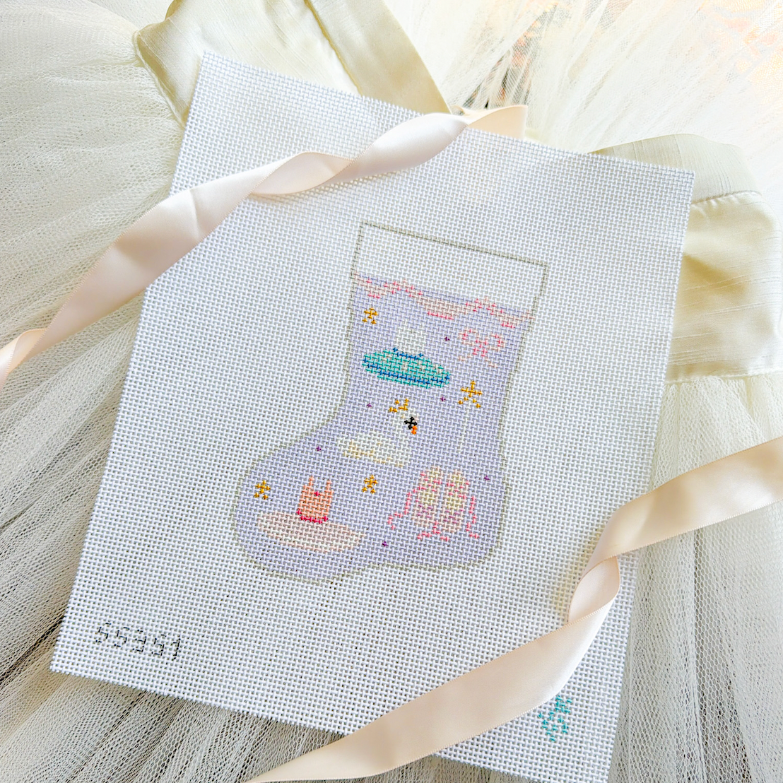 Ballerina Mini Stocking 13 mesh Needlepoint Canvas