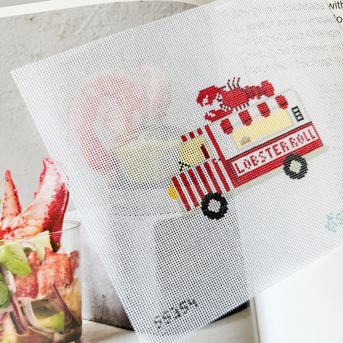 Lobster Roll Food Truck 18 mesh Needlepoint Canvas